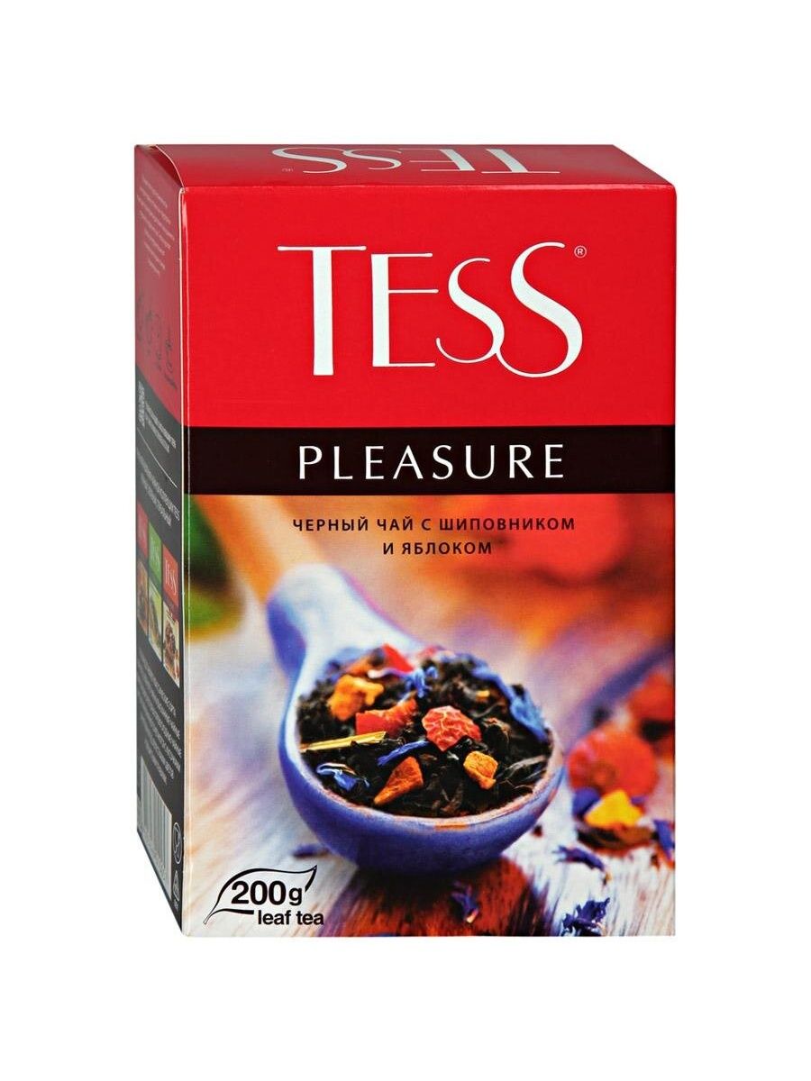 Чай tess. Чай Tess pleasure. Чай Tess pleasure черный листовой аромат., 200г. Тесс чай 200гр 200 гр. Tess pleasure чай черный байх тропич фрукты 200г.