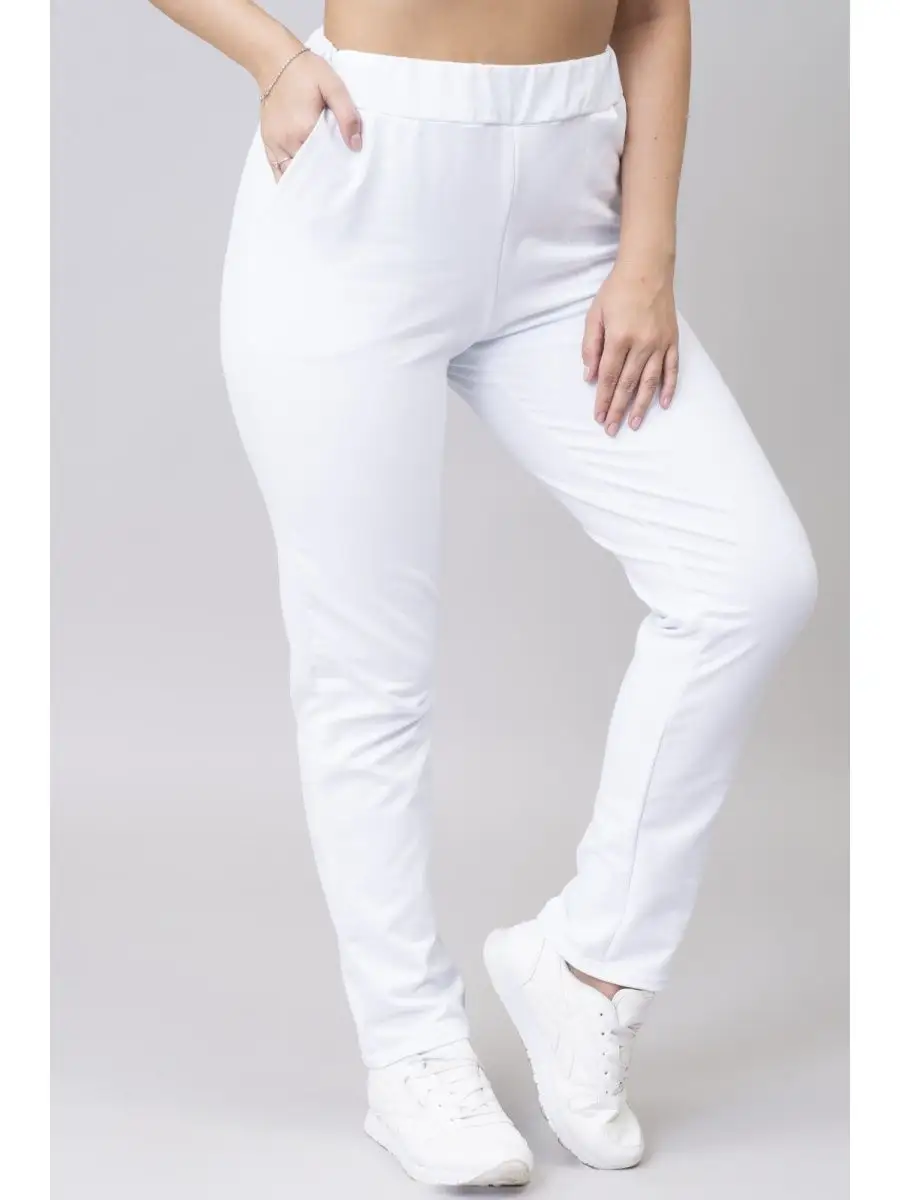 Брюки женские белые спортивные штаны легкие летник хлопок ТМ Елена37 101362060 купить за 1 159 ₽ в интернет-магазине Wildberries