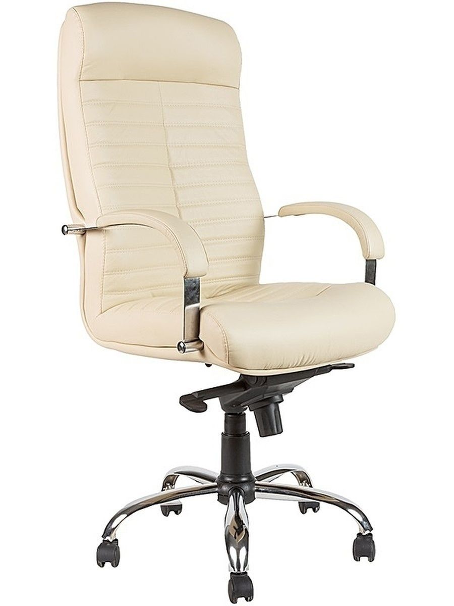 Кресло офисное Orion Steel Chrome кожа хром бежевое