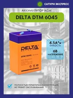 Аккумулятор Delta DTM 6045 6V (4.5 Ач)