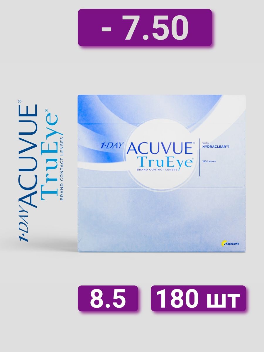 Линзы acuvue trueye 180. 1 Day Acuvue TRUEYE 30,90,180шт.