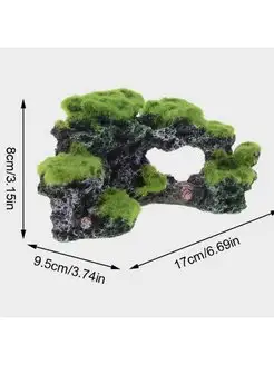 Декорация для аквариума Скала с мхом