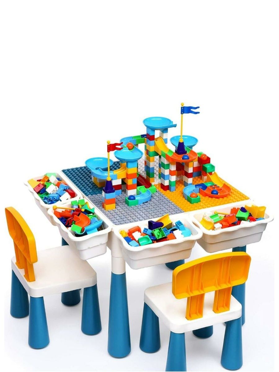 Многофункциональный детский стол для развивающей деятельности с набором корзин поместим все