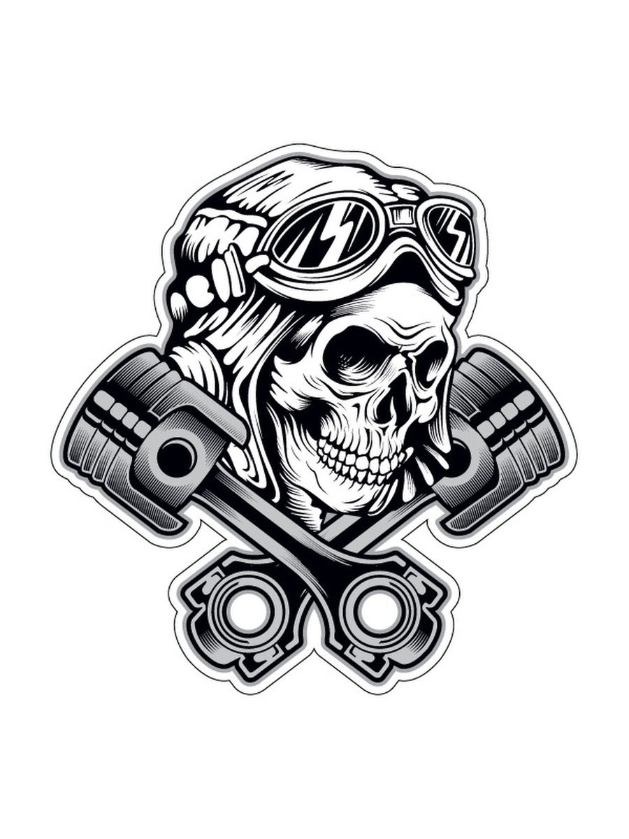 Skull in Motorcycle Helmet vector