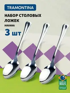 Ложки столовые Havana 19 см, набор 3 шт нержавеющие