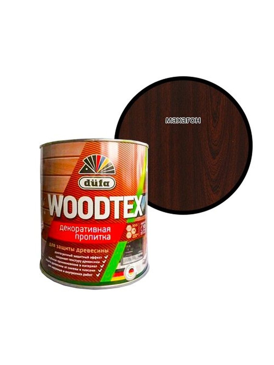Пропитка декоративная для защиты древесины алкидная Dufa Woodtex тик 3 л.
