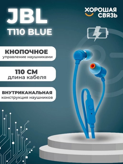 Наушники проводные для телефона Tune 110 синие