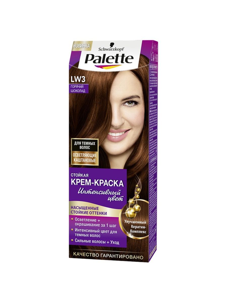 Крем-краска для волос Palette интенсивный цвет lw3 горячий шоколад 110 мл