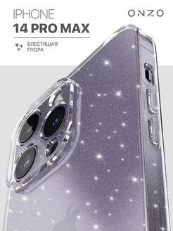 Прозрачный чехол на iPhone 14 Pro Max блестящий