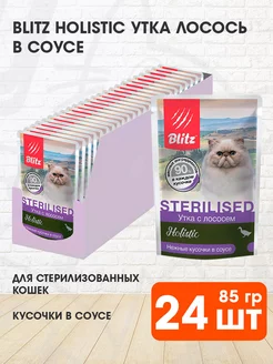 Корм влажный Holistic стерилизованных кошек утка 85 г 24 шт