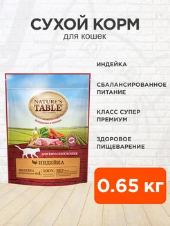 Корм сухой для кошек индейка 0,65 кг